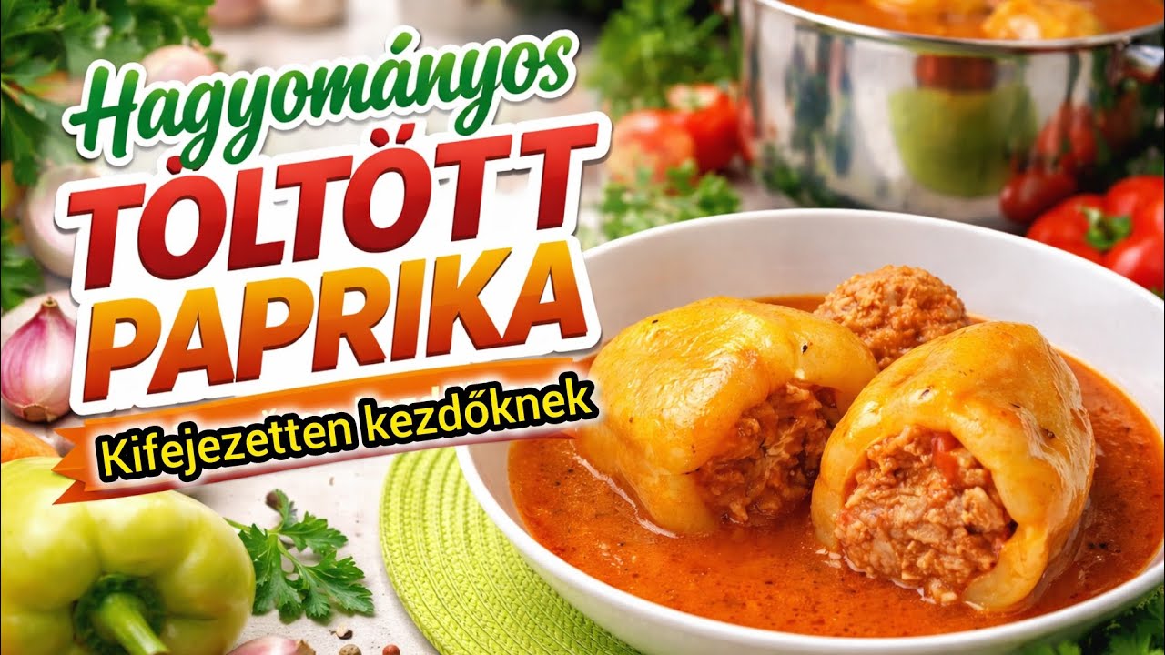 Hagyományos töltött paprika, kezdőknek is részletesen.