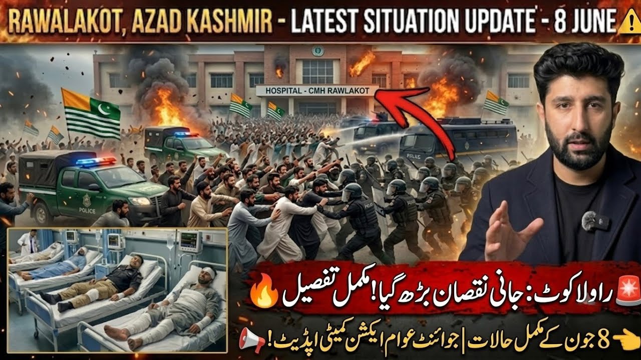 Rawalakot Azad Kashmir: Joint Awami Action Committee Protest & Latest Situation Report (8 June)