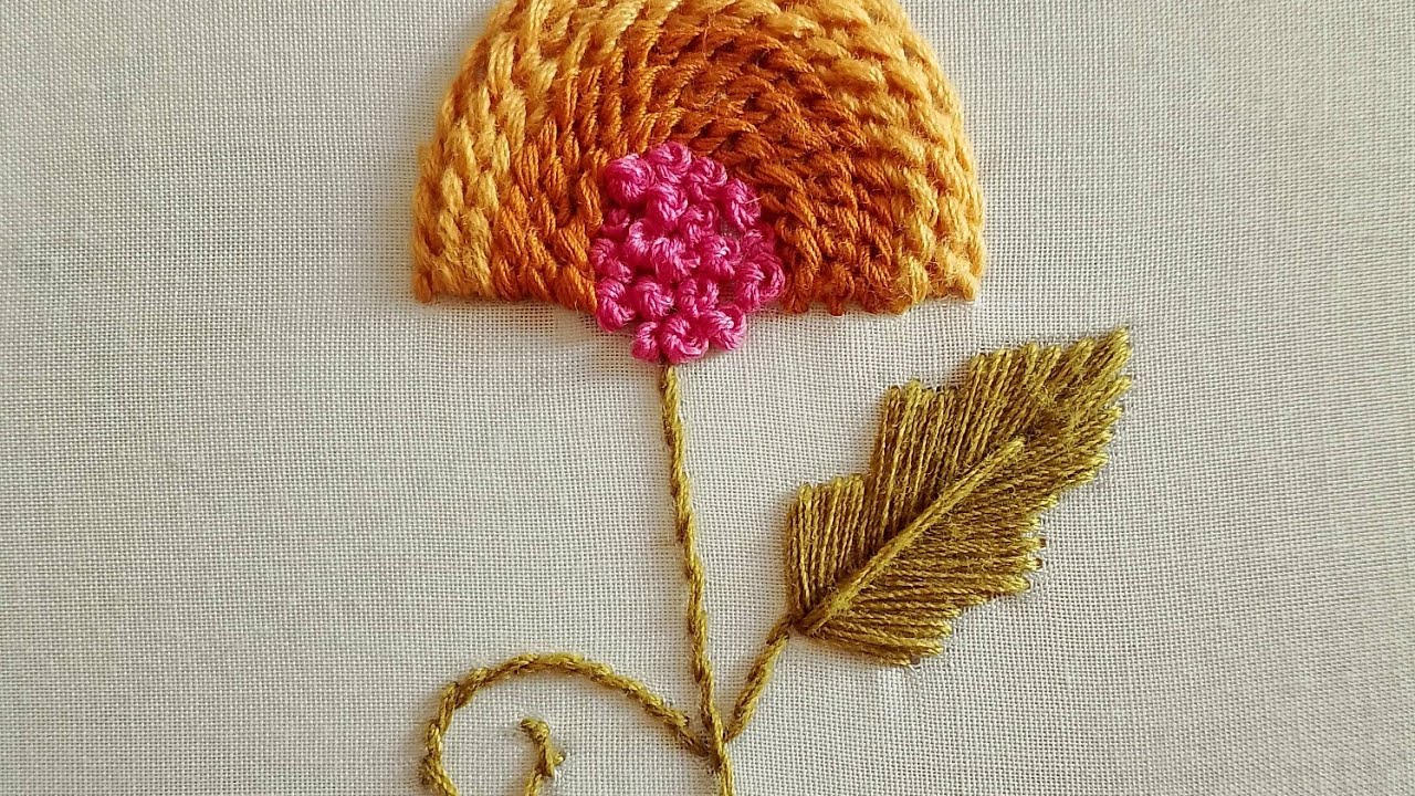 Very Easy And Beautiful Hand Embroidery Flower Design #flower #embroidery 