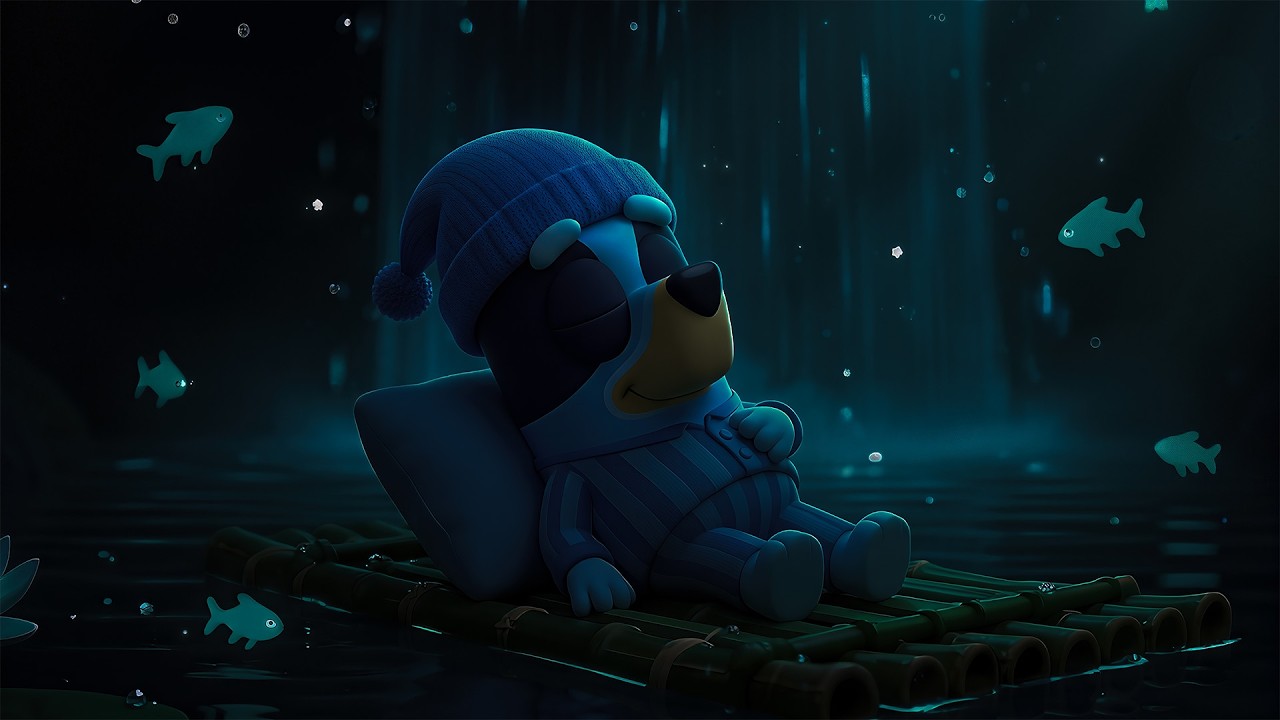 Bluey Dreamscape 🌌 Relaxing Piano & Waterfall Ambience for Restful Sleep