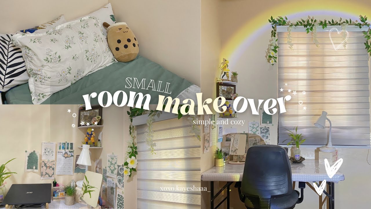 cozy small room makeover 🖇️ | low budget | new desk setup ✨ | shopee finds | pinterest inspired | ph