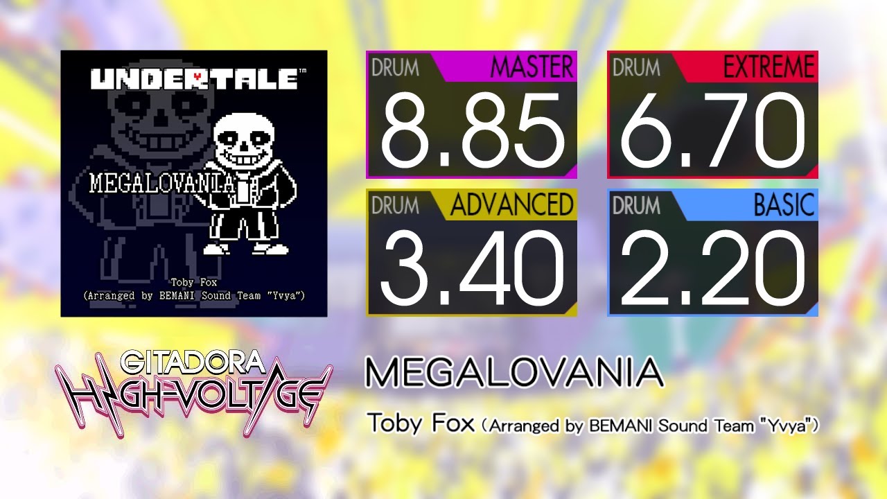 【GITADORA】 MEGALOVANIA (MASTER ~ BASIC) Drum