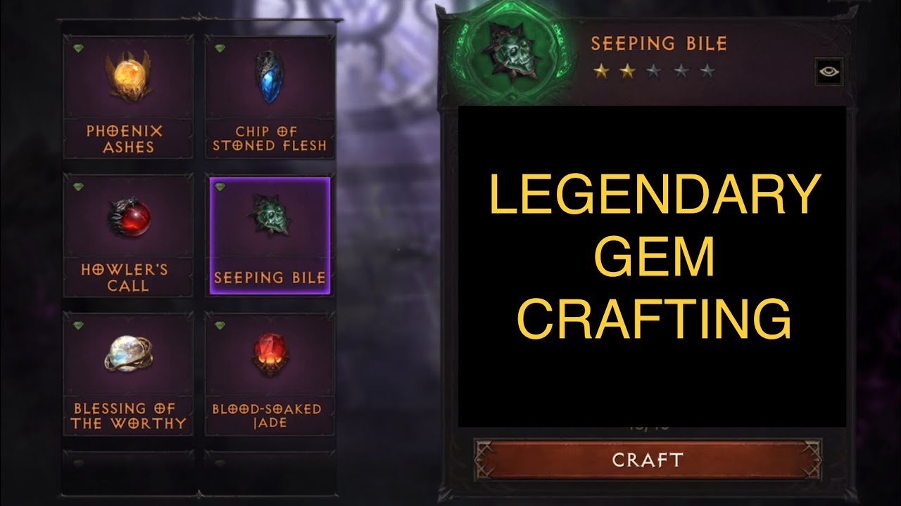 Legendary Gem Crafting in Diablo Immortal