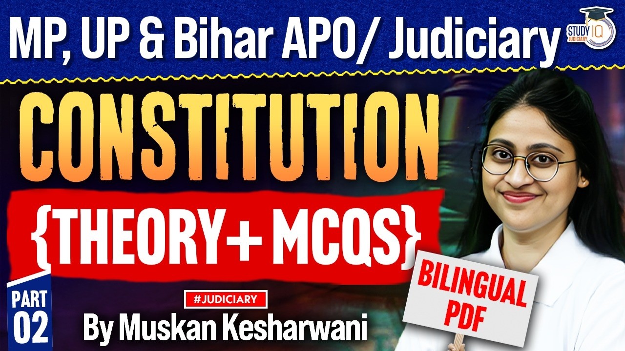 Constitution MCQS| UP APO, Bihar APO & Judiciary| Complete Revision| Muskan Mam