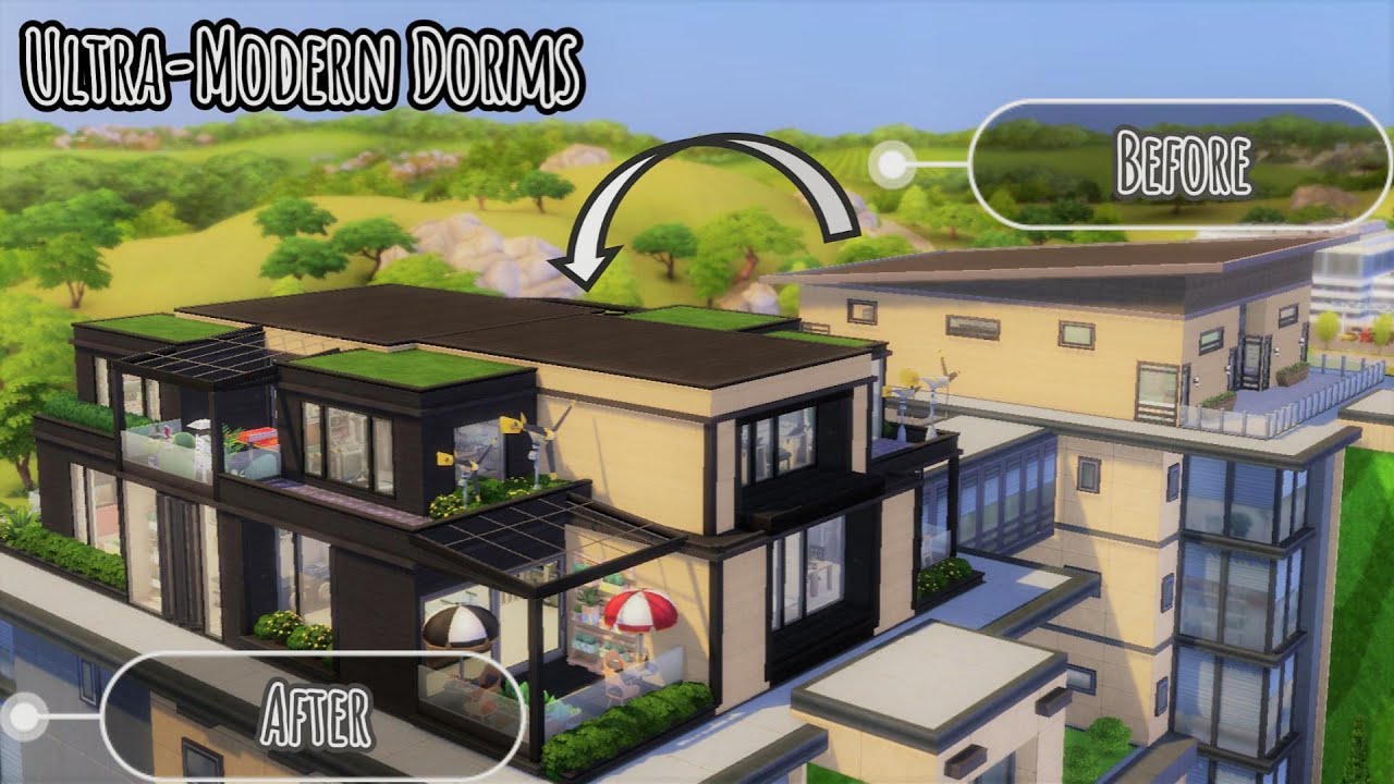 Ultra-Modern Dorm 🎓| Foxbury University | The Sims 4 | Stop Motion Build | NoCC