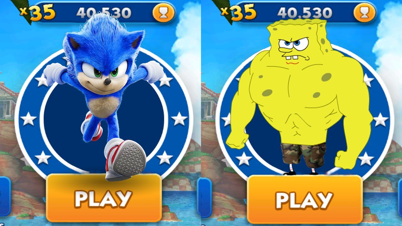 Sonic Dash против SpongeBob Sponge on the Run - Фильм Sonic против всех боссов Zazz Eggman - Все ...