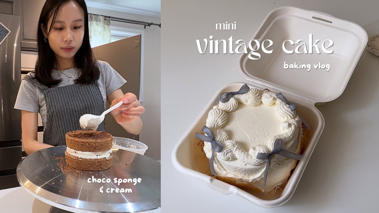Vintage lunchbox cake 🎀 baking vlog