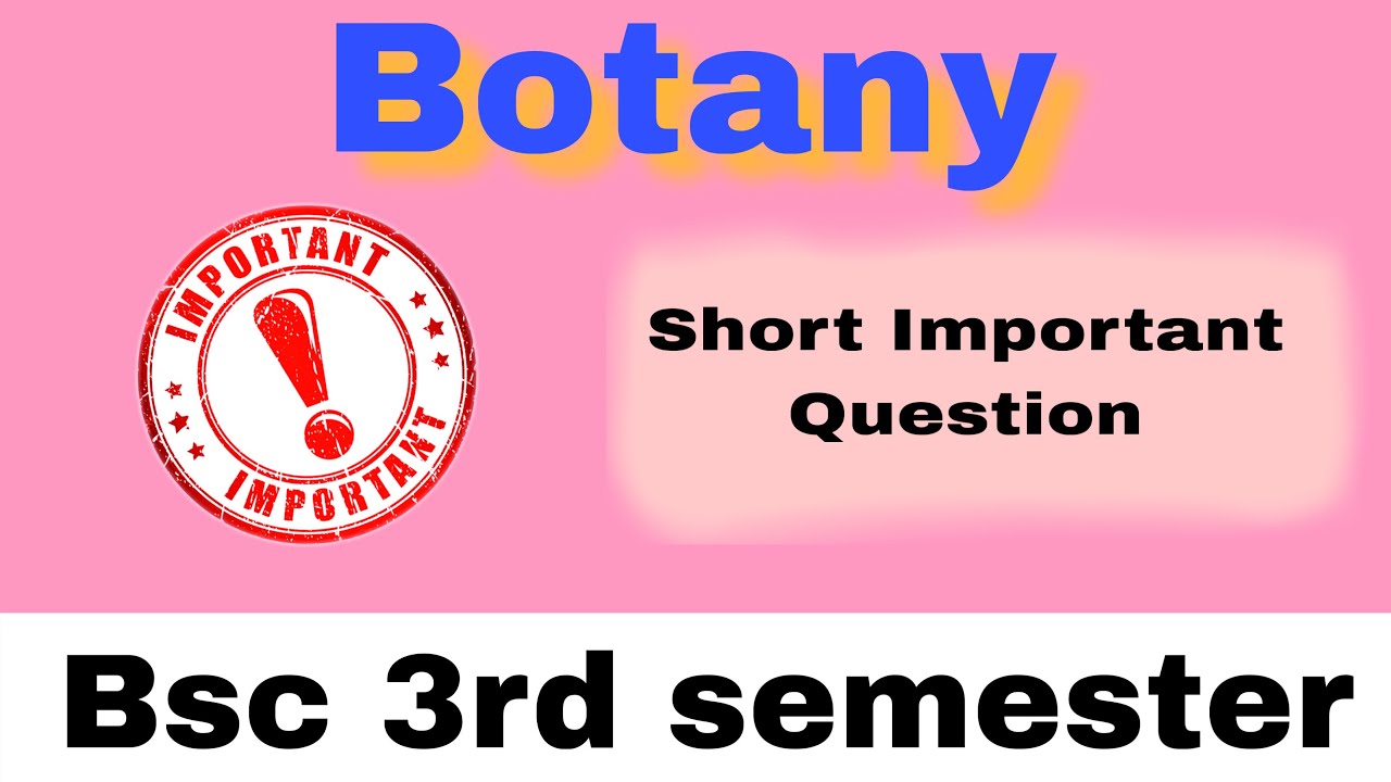Bsc Botany 3rd semester Short Important Question 
