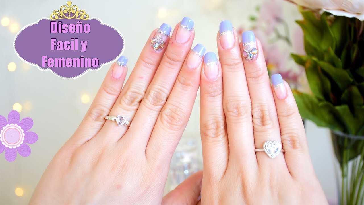 DISEÑO DE UÑAS  MUY FEMENINAS + TIPS PARA TENER LAS UÑAS FUERTES Y LARGAS