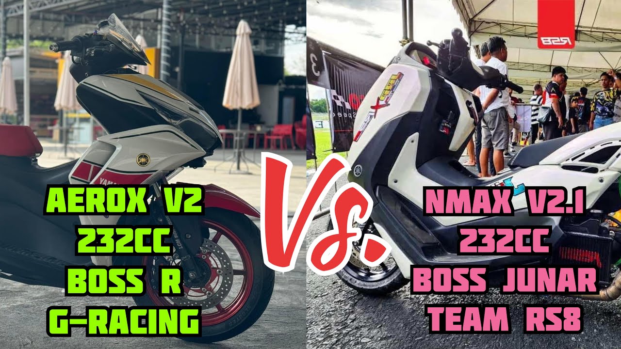 Boss R vs RS8 232cc NGO Drag Race Maxxi Scooter 402m 🔥🔥🏆🏆 Nmax vs Aerox 🔥🔥🏆🏆