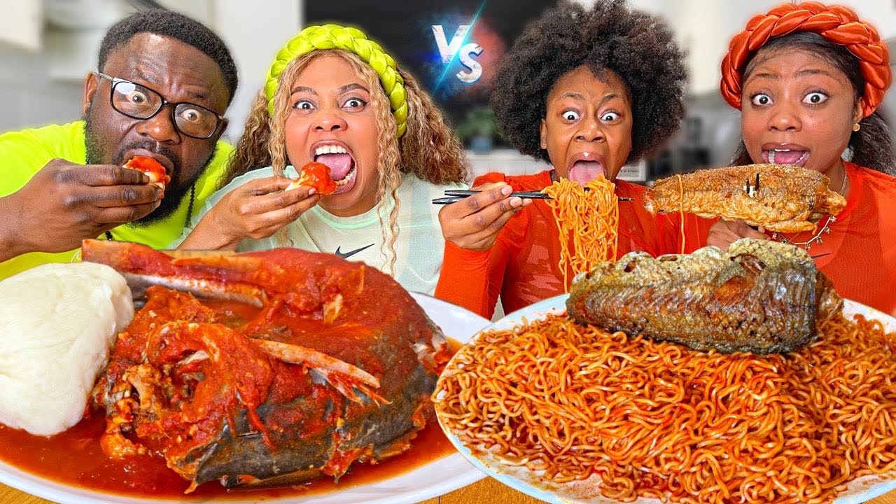 EXTREME PEPPER SOUP VS SUPER HOT SPICY NOODLES SPEED EATING COMPETITION [EXTREME REACTION]