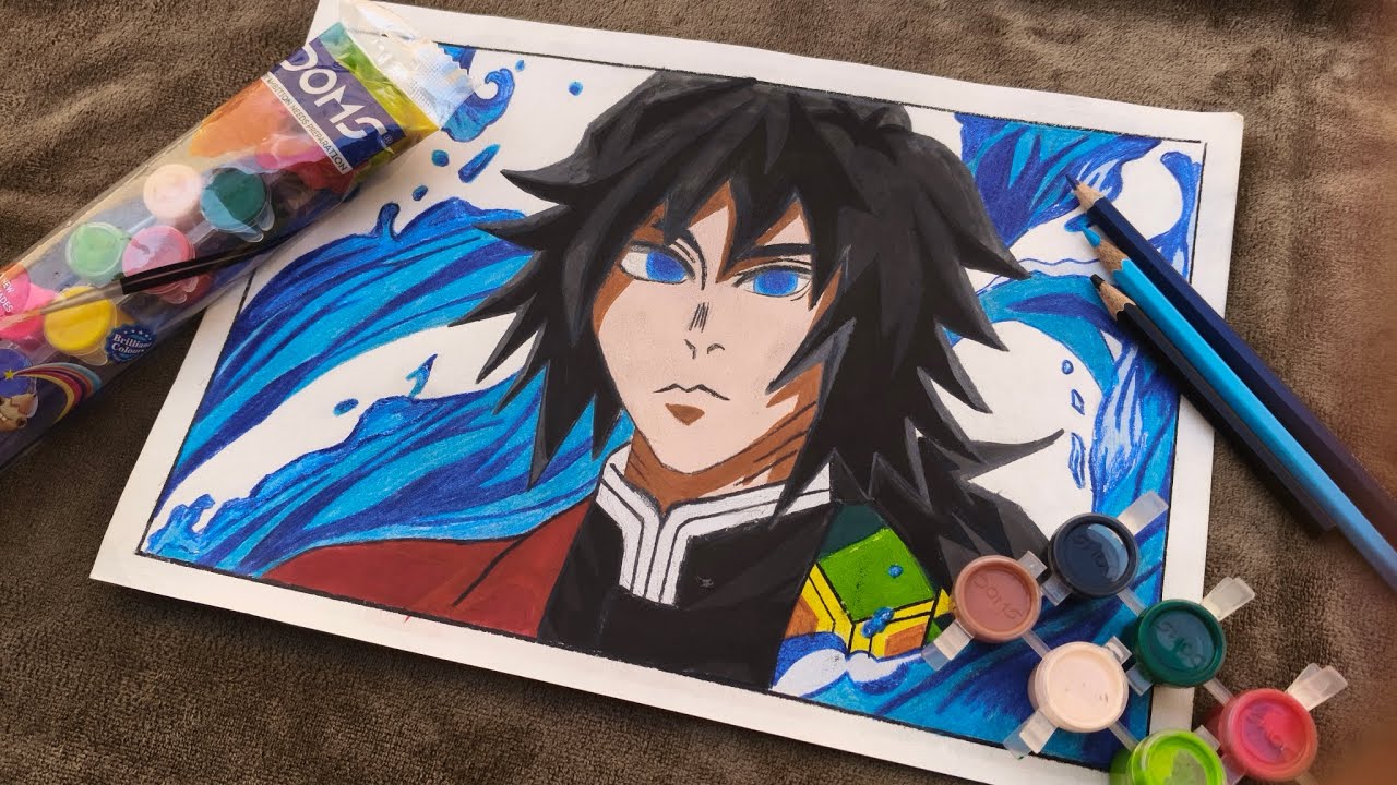 I'll USE ONLY DOMS WATER COLOURS FOR THIS DRAWING Check the end RESULT ☺️