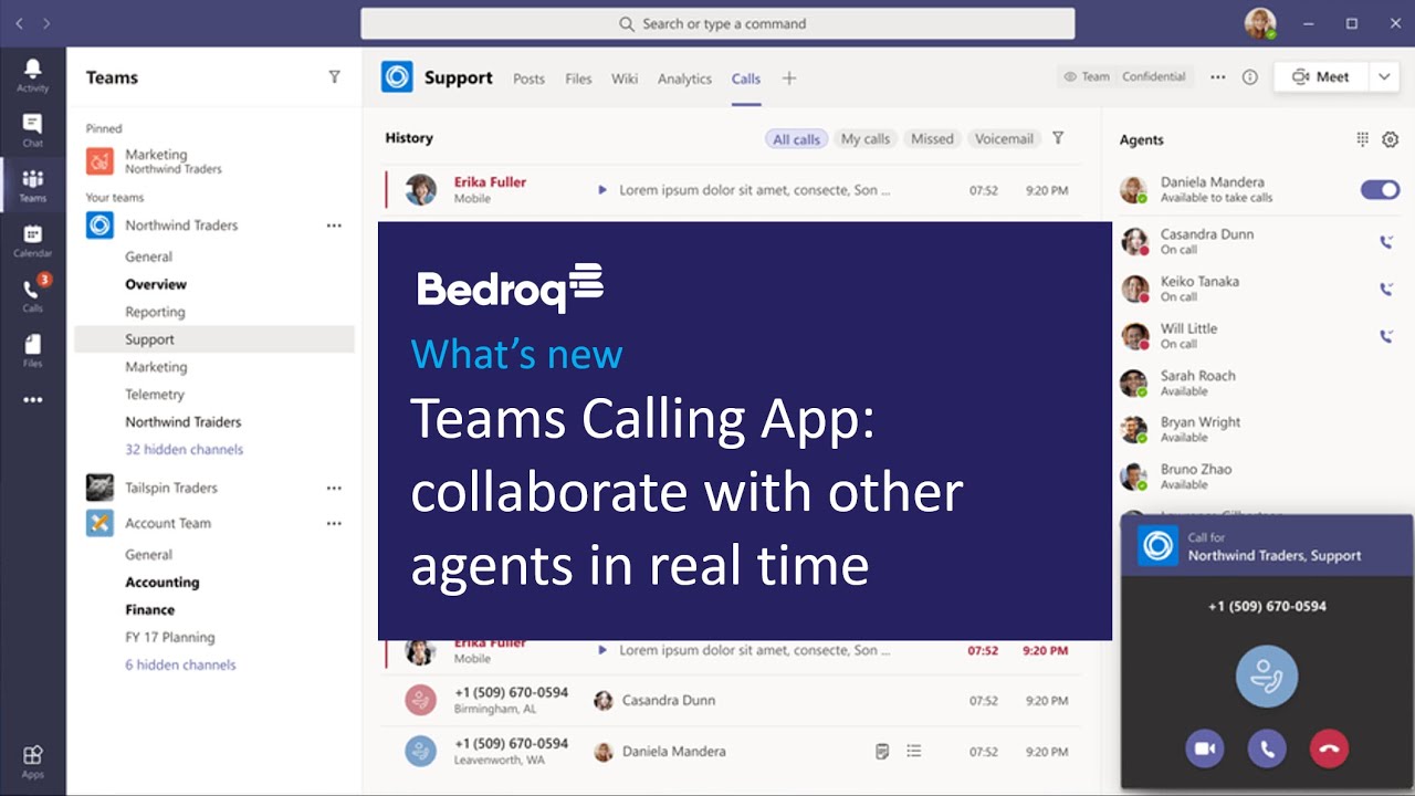 The Teams Calling App - How to collaborate with other agents on incoming calls