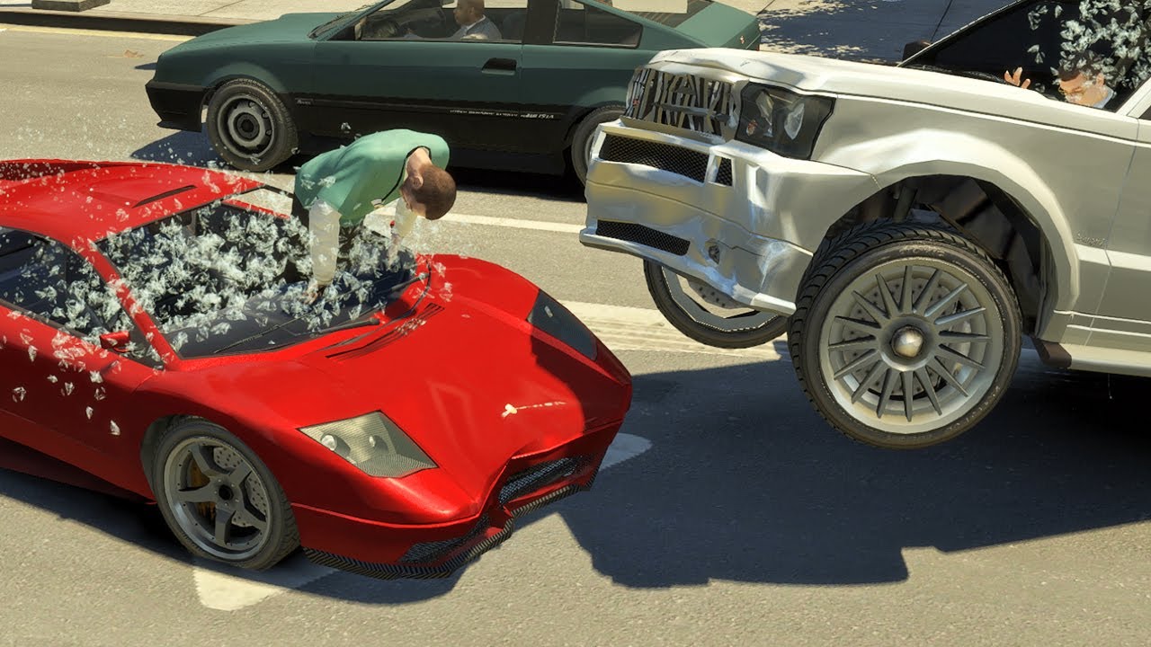 No Seatbelt Car Crashes #2 - GTA 4 (Euphoria Ragdolls)