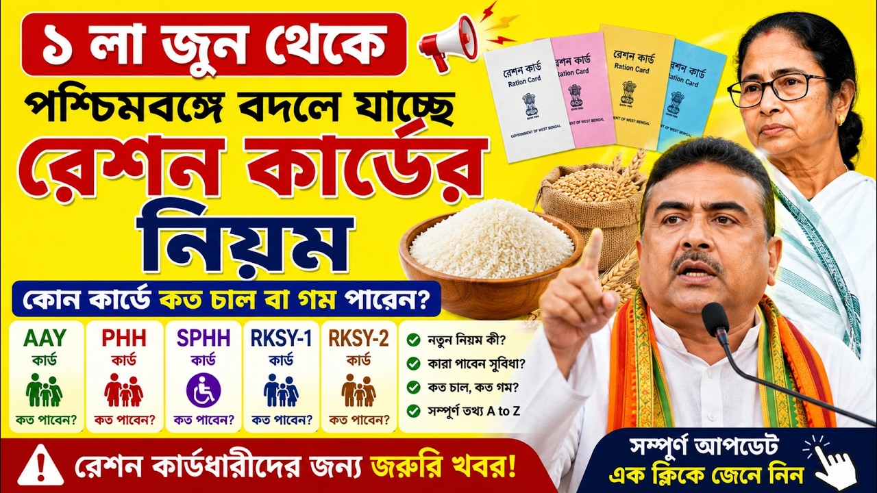 ১ জুন থেকে রেশনের নতুন নিয়ম? | WB Ration Card News 2026 | AAY, PHH, SPHH, RKSY-1, RKSY-2