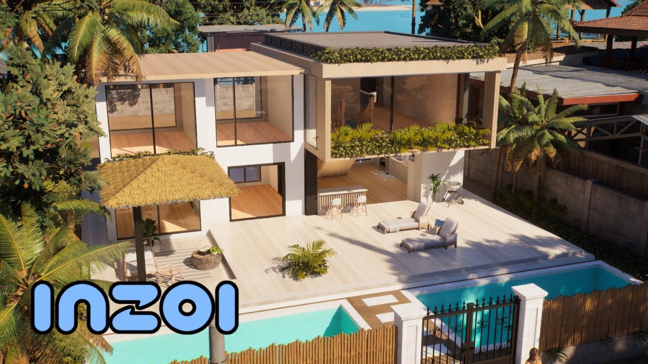 inZOI Cahaya | Modern Family Mansion with Pool And Greenhouse 🌱 (Speed Build)