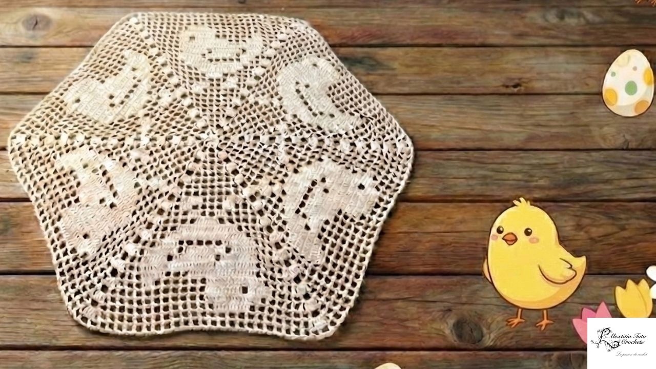 Centre de table poussin au crochet @AlextitiaTutoCrochet
