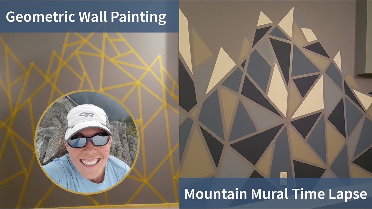 Geometric Wall Art Painting - Mountain Mural Timelapse …and a Message!