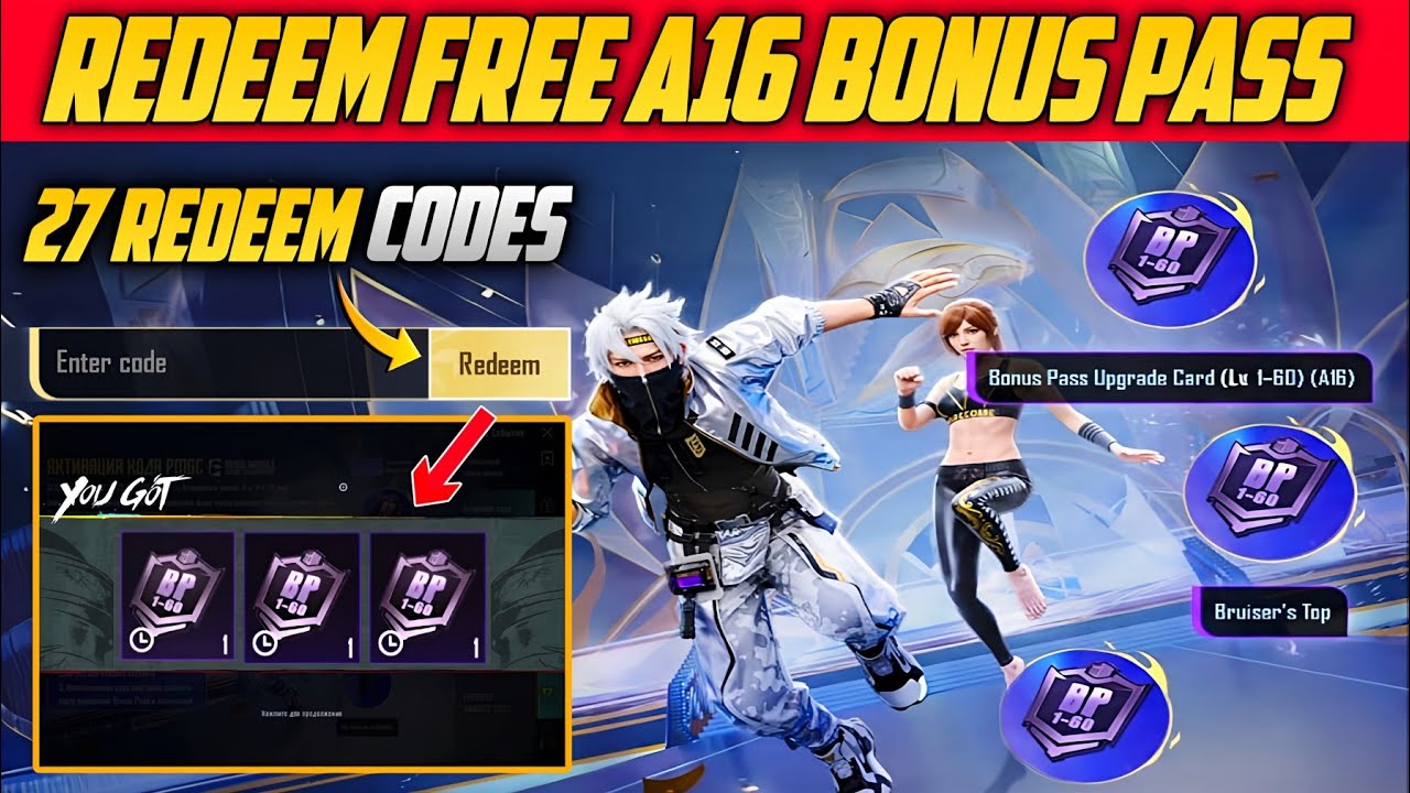 😱 Free Redeem Codes For Everyone | Redeem A16 Bonus Pass For Free | 27 Redeem Codes | PUBGM