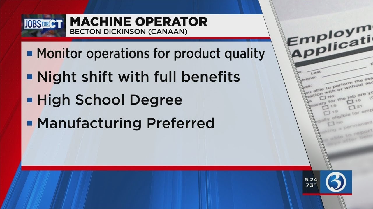 Jobs for CT: Machine Operator