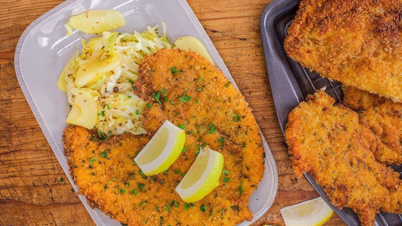 Rachael's Paprika Chicken Schnitzel with Spiced White Cabbage and Apples