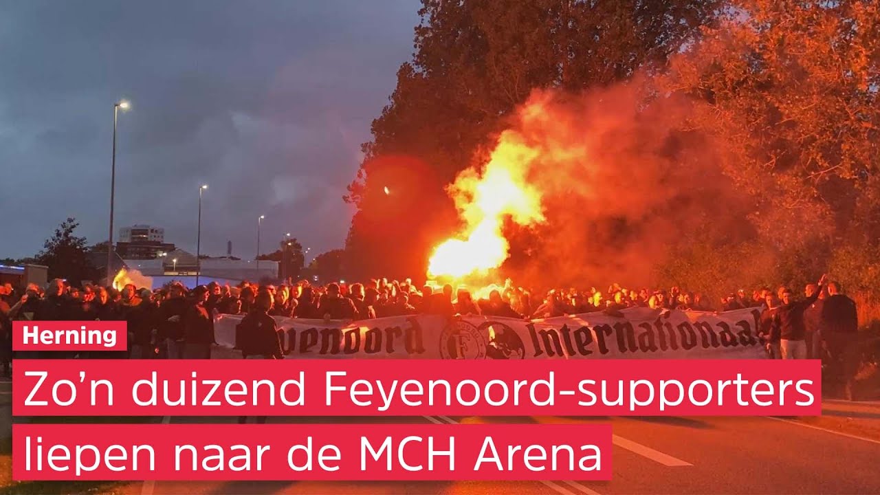 🔥 | Wat een OPKOMST! | De mars van Het Legioen naar de MCH Arena voor FC Midtjylland-Feyenoord