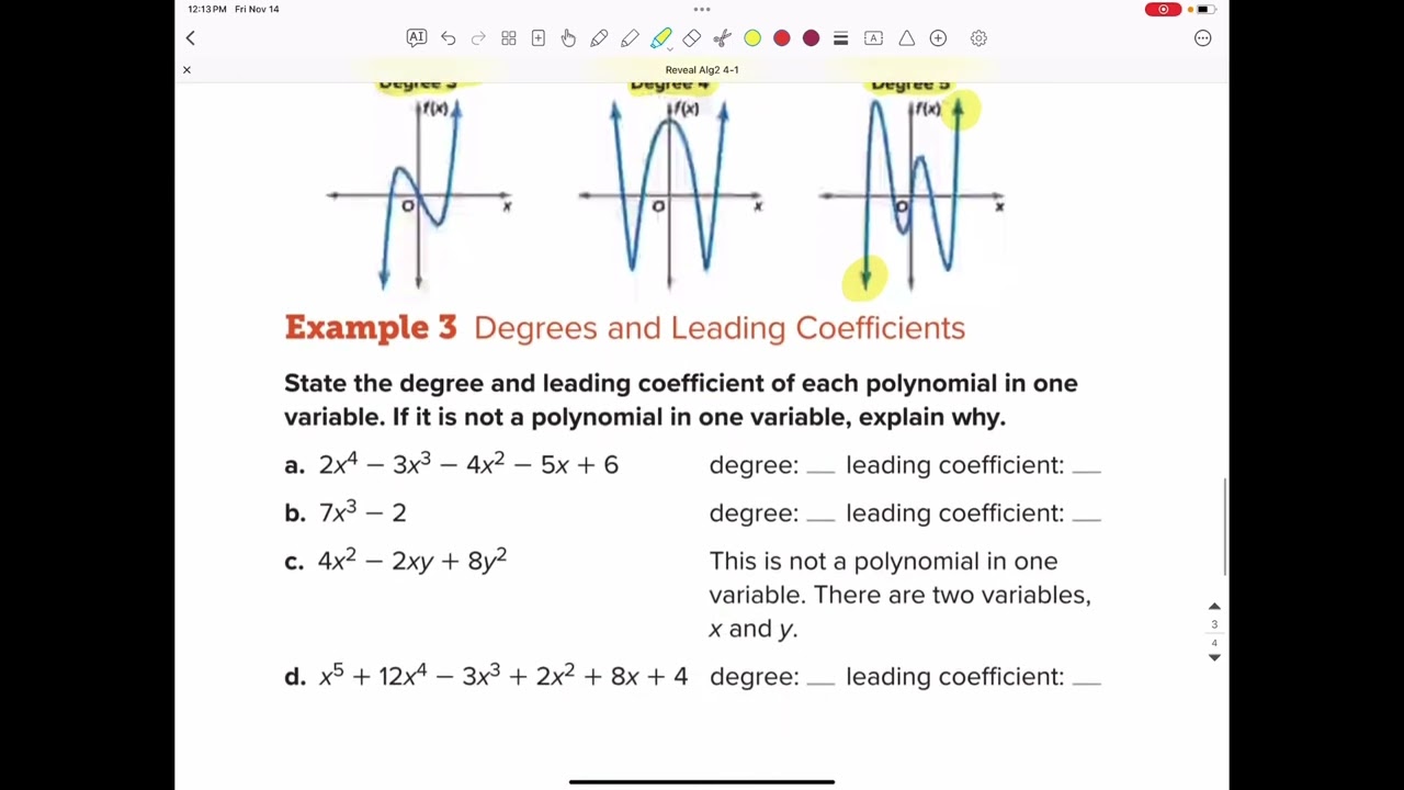 Reveal Algebra 2 Lesson 4-1, Part 2