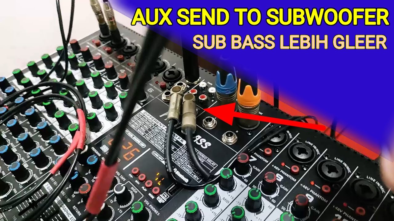cara aux send di mixer untuk subwoofer