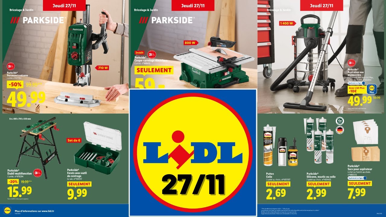 Каталог LIDL от 27 ноября 2025 г. ✅ Новые поступления товаров для дома в PARKSIDE 🛠 Акция «Черная...