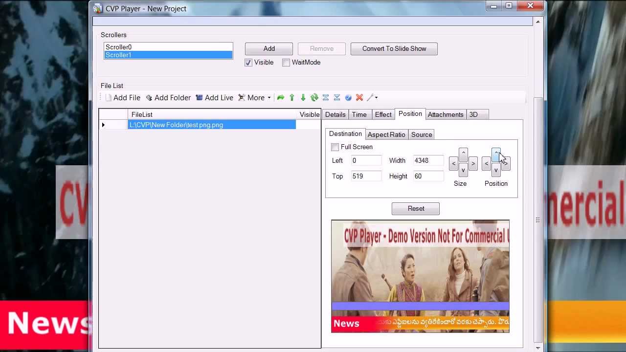 CVP Player - Breaking News Ticker / Scroller with background alpha layers