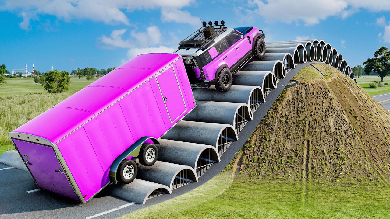 Cars vs Pipes Bulge #2 Challenge Ends in Total Destruction!