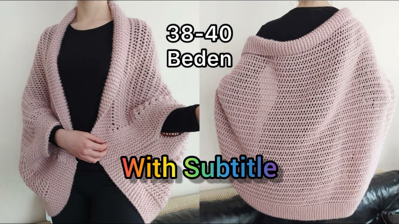 2 Şiş İle Spor Salaş Bayan Yelek Tarifi. 38. 40 Beden Cepken. Panço. Şal Nasıl Örülür