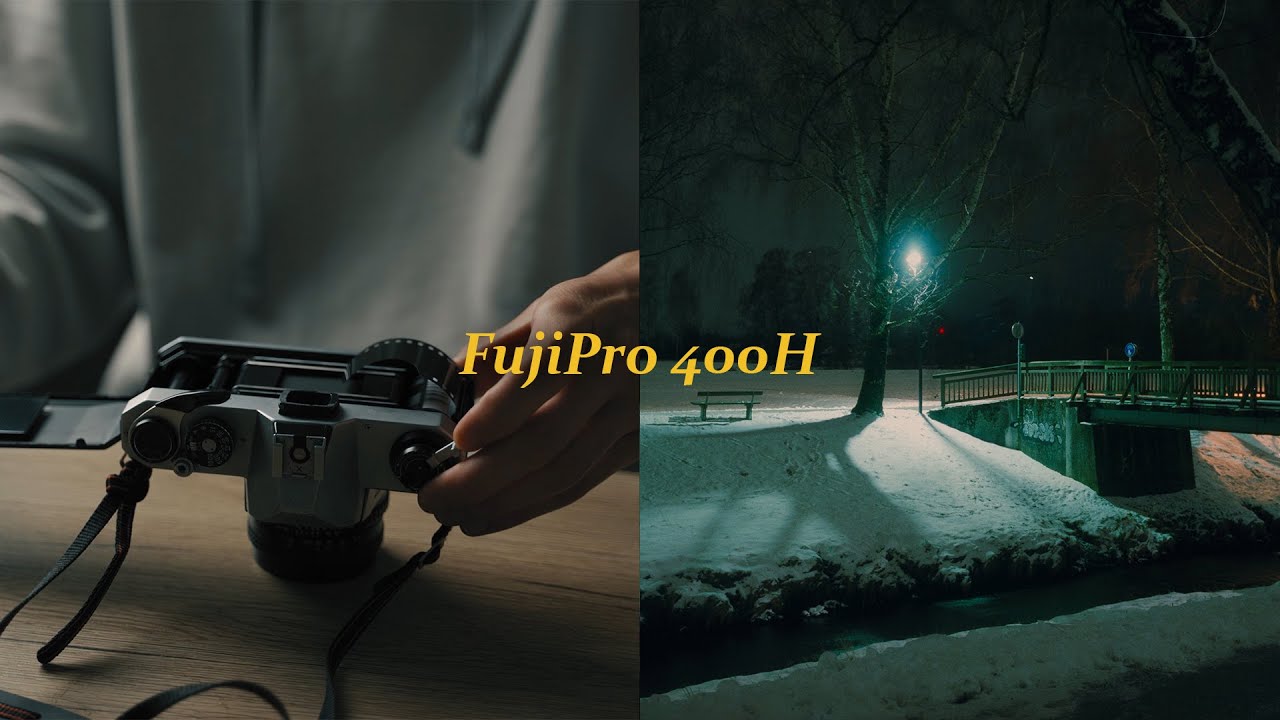 Late night film photography in the snow - FujiPro400H