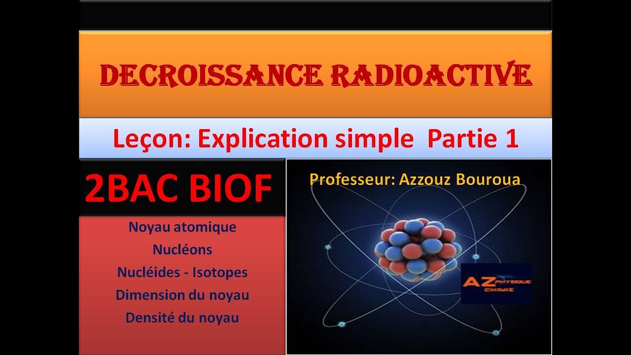 Décroissance radioactive (Partie1) Nucléons Nucléides Isotopes Dimension et densité du noyau 2BAC