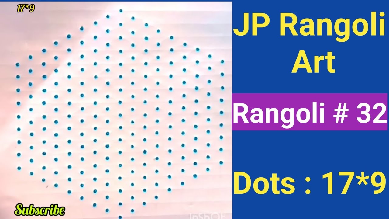 Beautiful kolam with dots 17*9| easy dots muggulu  | small dots rangoli | easy kolam #kolam #muggulu