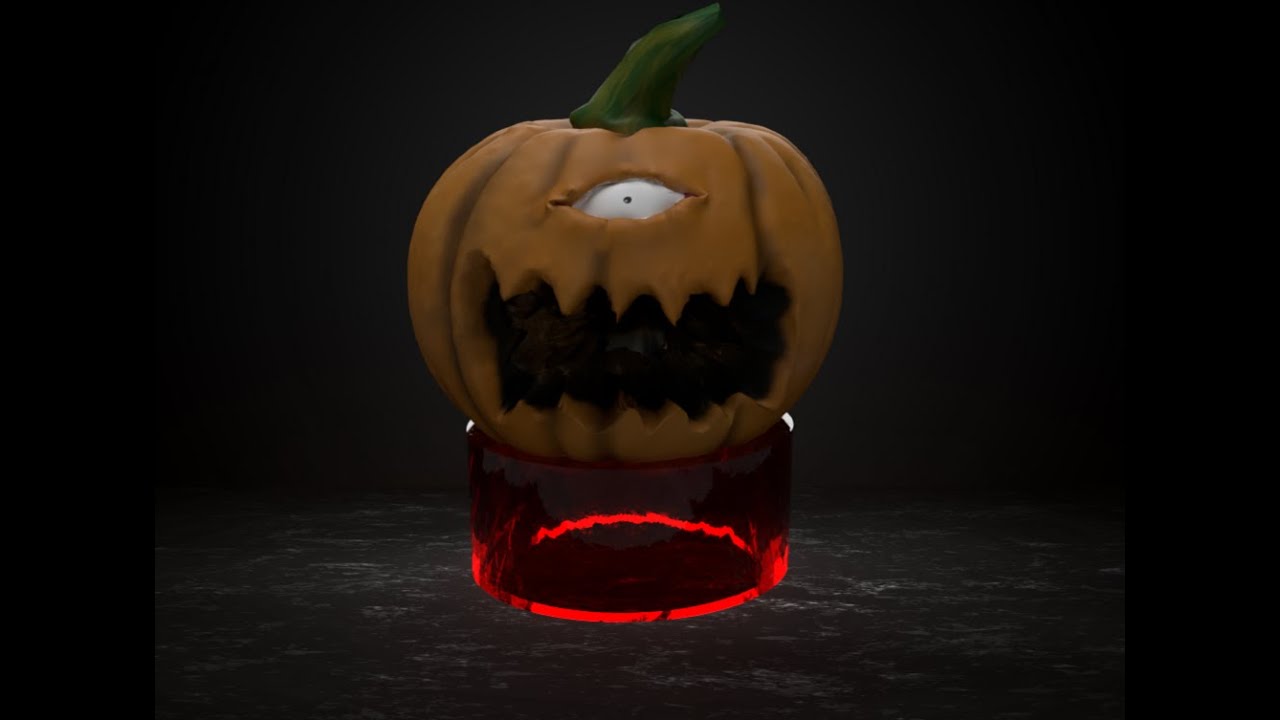 Example of  3D scanned face on carved  pumpkin - mudbox