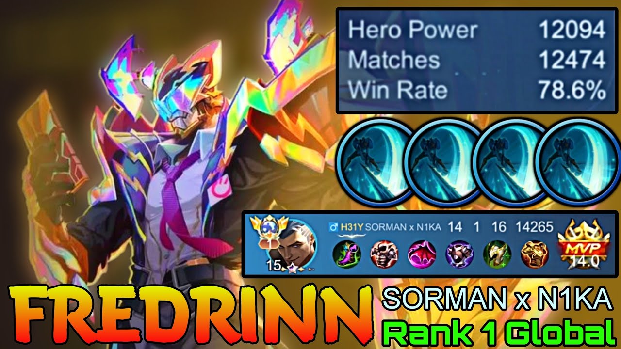 12,400+ Matches Fredrinn Deadly Carry - Top 1 Global Fredrinn by SORMAN x N1KA - Mobile Legends
