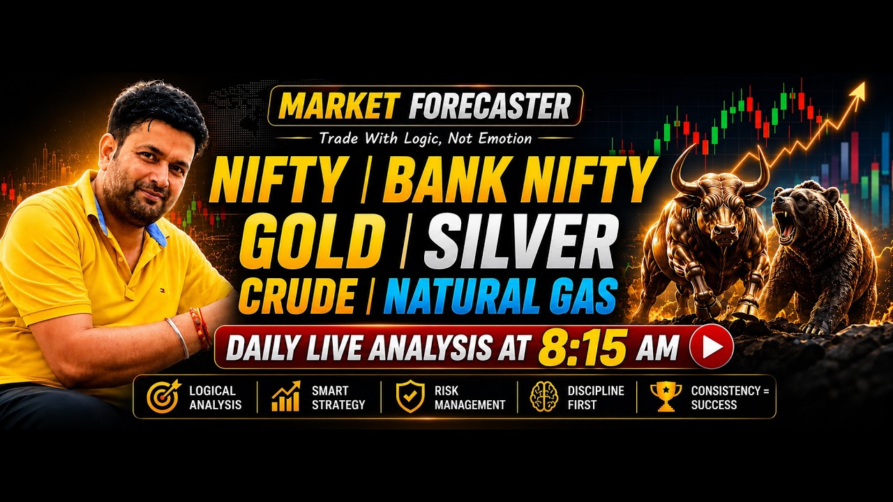 🔴 LIVE 8:15 AM | Nifty, Bank Nifty, Gold, Silver, Crude Oil & Natural Gas Pre-Market Analysis