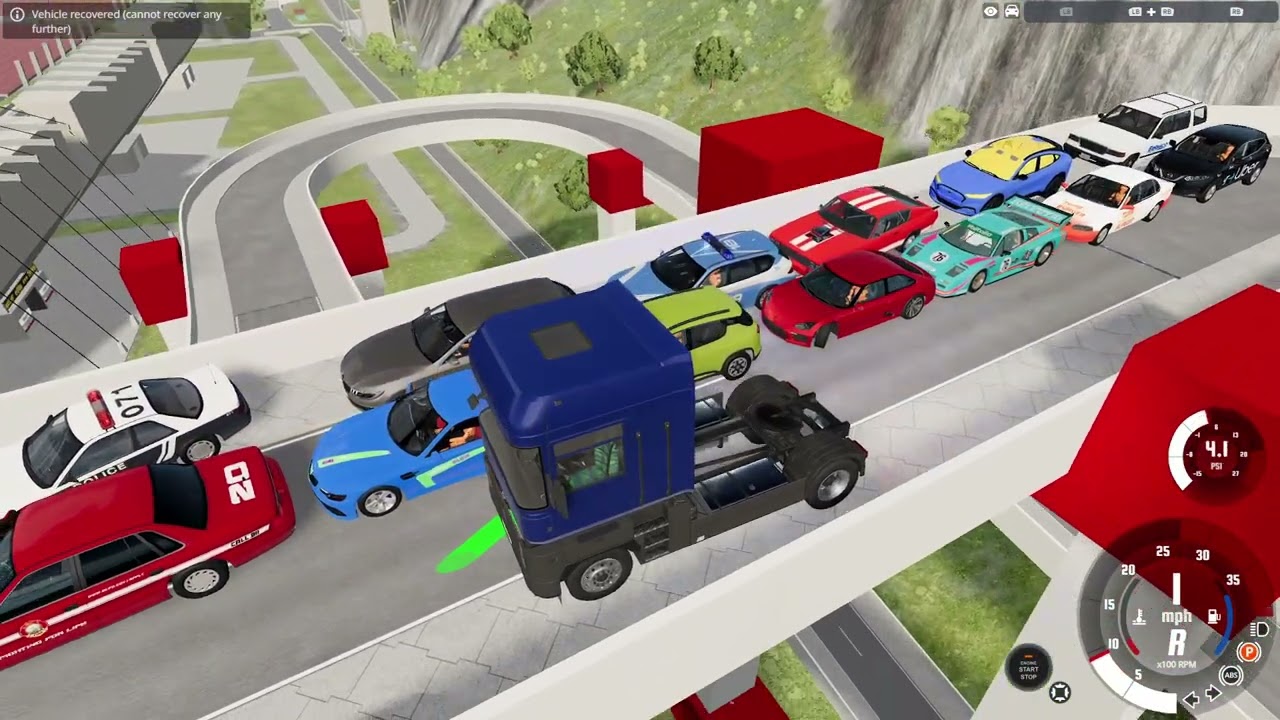 Car crashing and jumping into pool in BeamNG.drive #beamngdrive #carjumparena