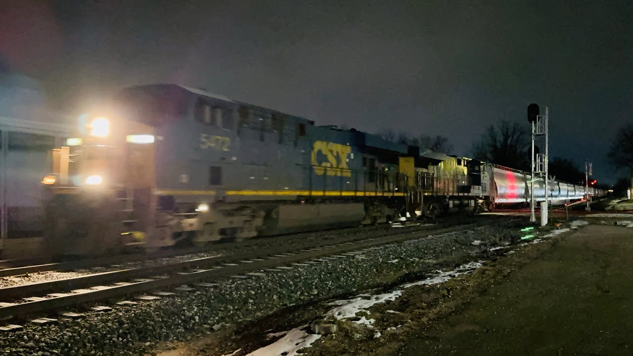 CSX 5472 w/Soothing K5HL Horn Leads 156 car M327-13 in Grandville, MI | 82% Empty Cars | 01/13/26