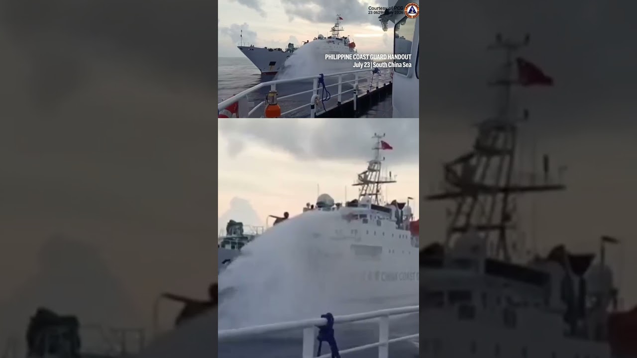 China Coast Guard fires water cannon at Philippine ship in South China Sea