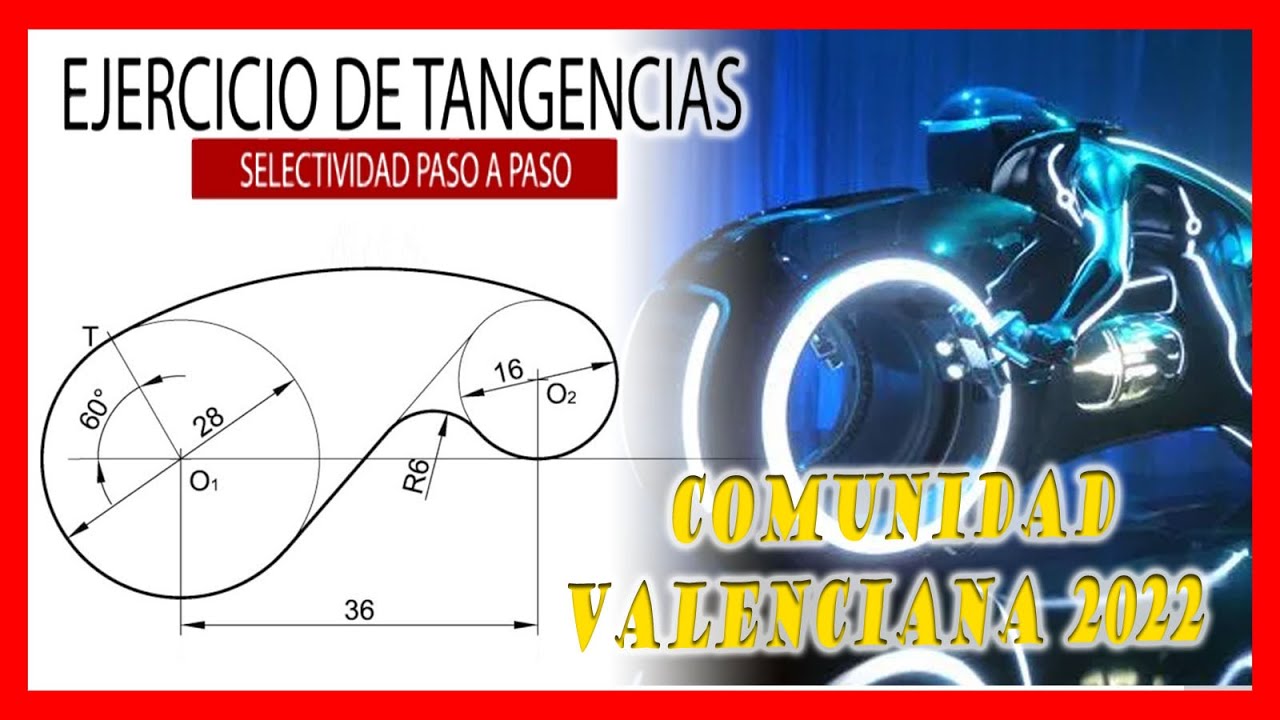 PAU Valencia julio 2022 🤯​ Examen SELECTIVIDAD dibujo técnico resuelto 💣​ Ej2 TANGENCIAS
