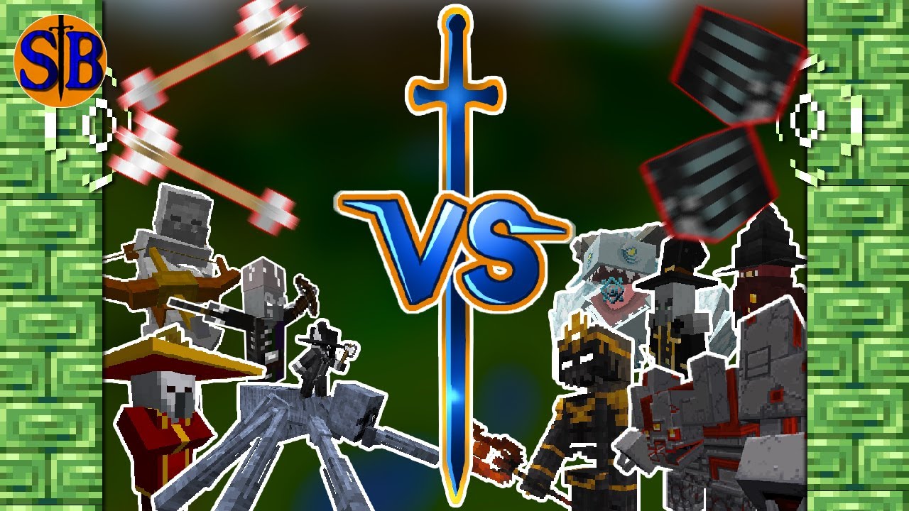 Minecraft Mob Battle, But projectiles bounce Indefinitely