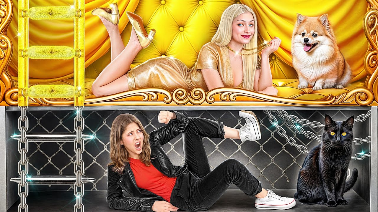 חדרים סודיים מתחת למיטה | עשיר vs שבור אתגר Multi DO Girls