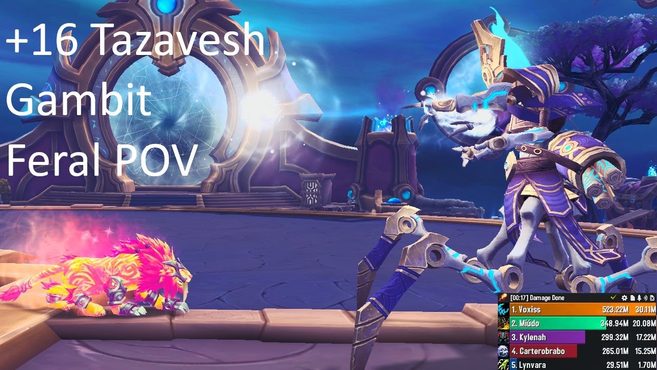 +16 Tazavesh Gambit Feral Druid POV | WoW TWW 11 2 Season 3 M+