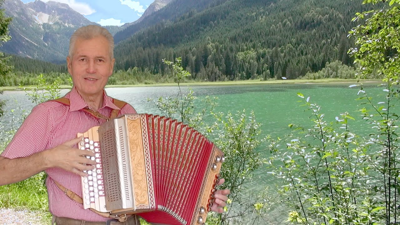 Es klingt Musik auf der Steirischen mit Gesang von Gottfried Kletzmair (F-B-Es-As)