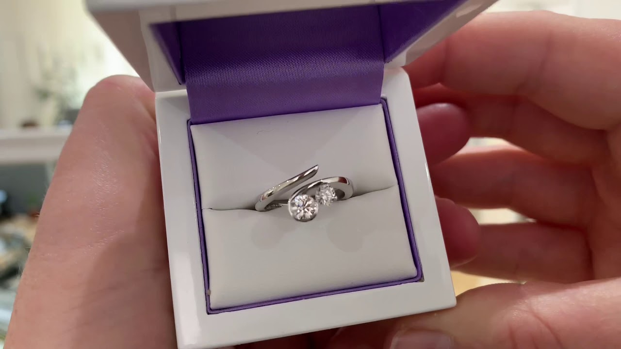 Flow 2 Stone Diamond Engagement Ring