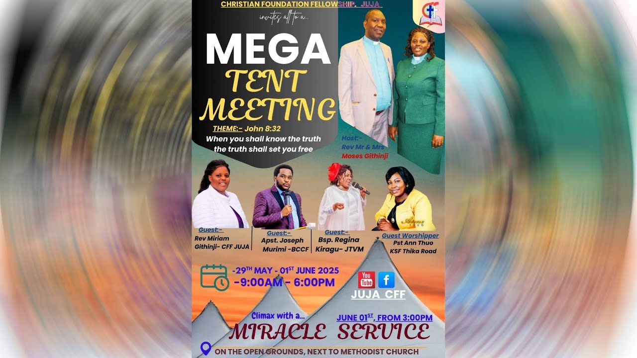 MEGA TENT MEETING :: DAY1 SS1 :: The Manifest Presence of God:- Rev Miriam Githinji :: 29th May 2025