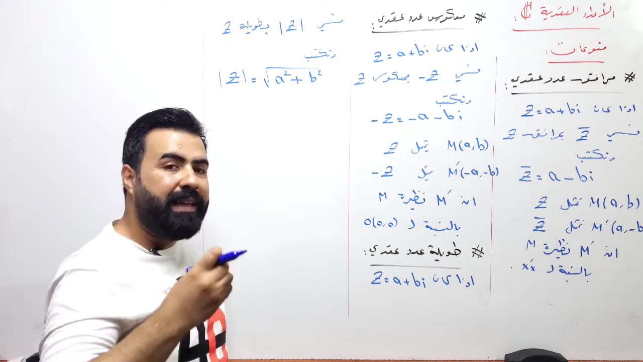الدرس الثاني جبر الأعداد العقدية مع المدرس علاء رحال منصة نجاحي التعليمية
