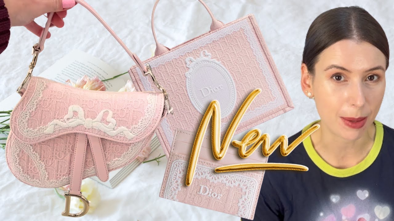 ГОРЯЧАЯ НОВИНКА: РОЗОВАЯ КРУЖЕВНАЯ СУМКА-СЕДЛО DIOR 🎀 Сумка-тоут, сумка с бантом 🎀 Коллекция Jona...